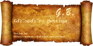 Gáspári Bettina névjegykártya