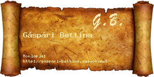 Gáspári Bettina névjegykártya